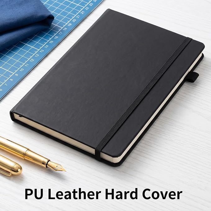 Topphopy 36 Pack Pu Leather Lined Journal Notebooks, A5 Executive Notebooks Bulk, 5.5 x 8.3 Inch Hardcover Notepad for Business Office School (solid color)