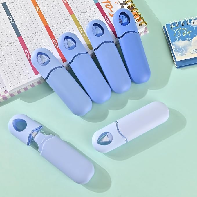 Temiary 12Pcs Cute White Correction Smooth Pull Out Tape, 1/5 x 236in Blue | Easy to Use White Correction Pens, Smooth Writing & Aesthetic Office School Supplies
