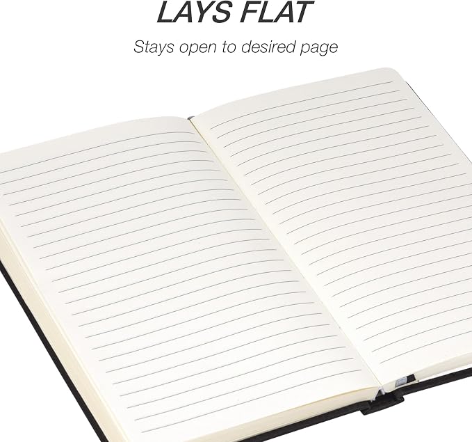 Samsill Classic Hardcover Notebook, 240 Lined Notebook Pages, Black, 5.25 x 8.25 Inch