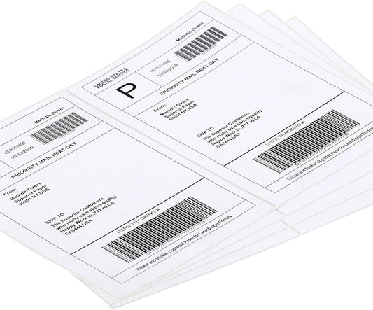 Shipping Labels 2 Per Sheet Round Corner Half Sheet Labels Mailing Labels for Packages Laser & Inkjet Printer Labels, 8126/5126 (2500sheets-5000labels)