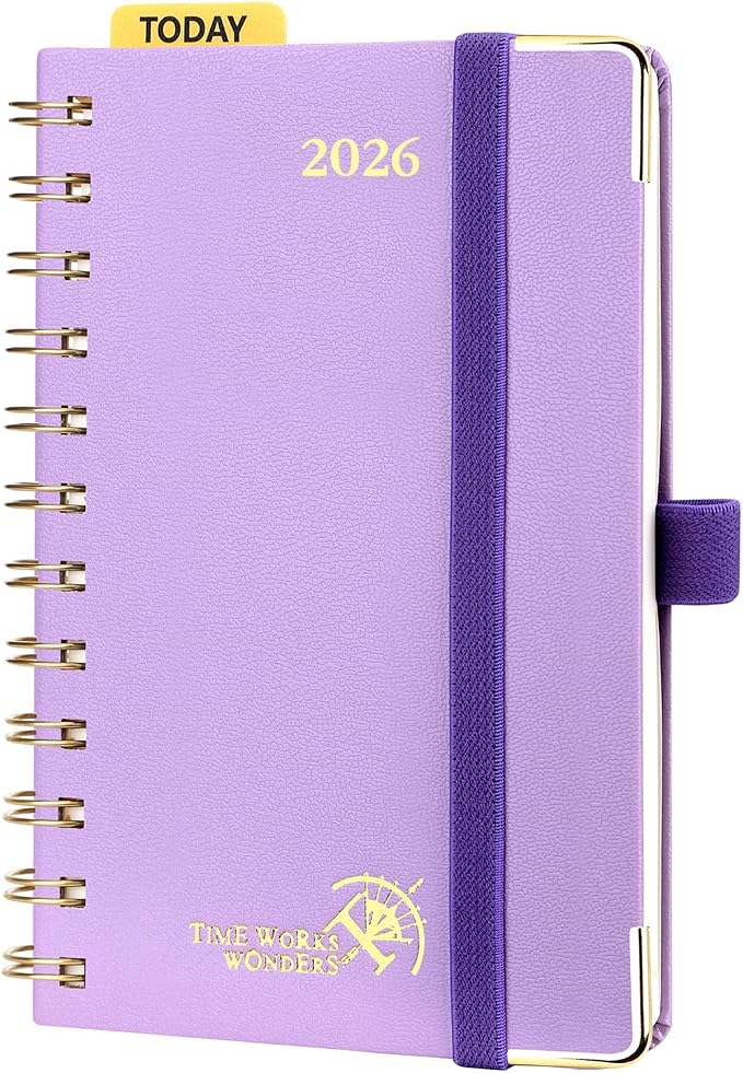 POPRUN Pocket Calendar 2027,4" x 6.25" Small Weekly Planner, Jan 2027 - Dec 2027 Appointment Book with Flexible Hardcover, Inner-pocket, Pen loop - Violet
