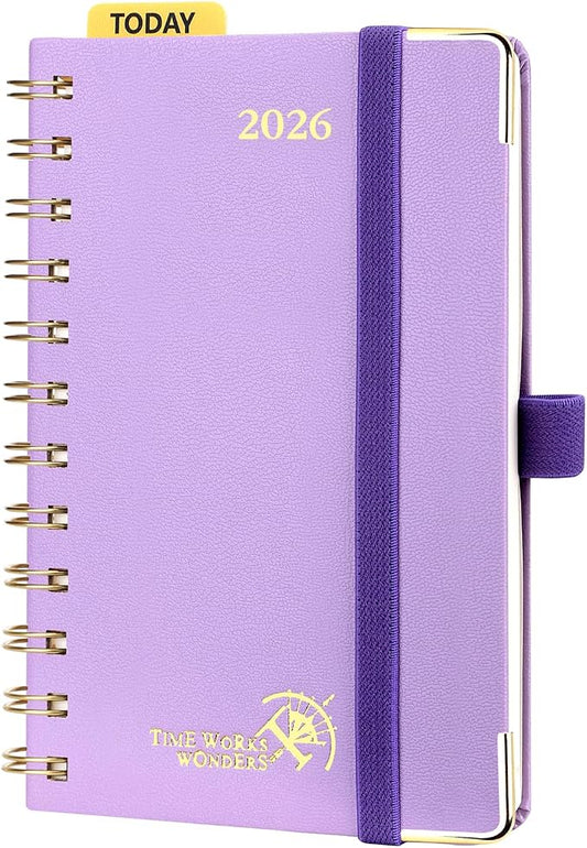 POPRUN Pocket Calendar 2027,4" x 6.25" Small Weekly Planner, Jan 2027 - Dec 2027 Appointment Book with Flexible Hardcover, Inner-pocket, Pen loop - Violet