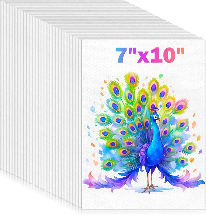 128 Sheets Watercolor Paper,7"x10" Water Color Paper, Art Supplies for Kids | 140lb/300gsm Cold Press Art Paper Artist Acrylic Painting Supplies for Watercolors, Paint Set, Colors, Sketchbook, Journal