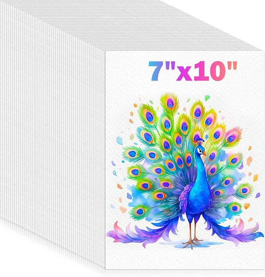128 Sheets Watercolor Paper,7"x10" Water Color Paper, Art Supplies for Kids | 140lb/300gsm Cold Press Art Paper Artist Acrylic Painting Supplies for Watercolors, Paint Set, Colors, Sketchbook, Journal