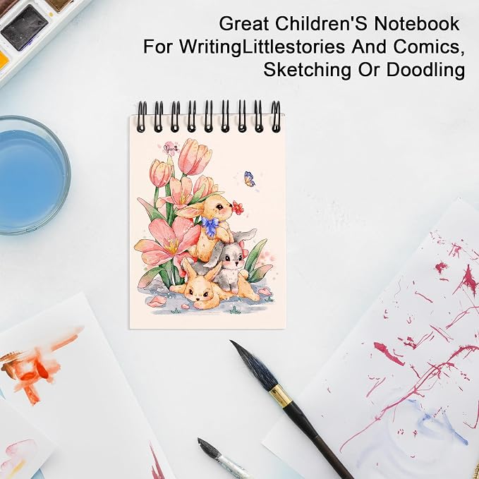 Blank Page Journal Small Steno Pads 3.1" x 4.3" Pocket Sketchbook Blank Small Spiral Notepads Cute Unlined Journal Page Notebook No Lines Top Spiral Notebook Drawing Notepads Little Memo Steno Note Pads Nursing Notepad for Work, School, Office, Nurse, ...