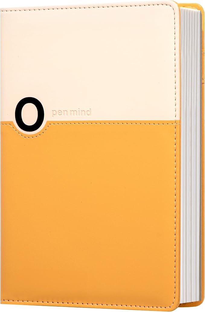 CAGIE Lined Journals for Writing, Two-Toned Hardcover Journal Notebook for Women, 256 Pages A5 Journal with 100GSM Thick Paper for Work Note Taking Diary, Refillable Design,8.6 x 5.7 Inch,Yellow | 256 Pages, 100gsm Thick Paper, Refillable, Two-Toned Ha...