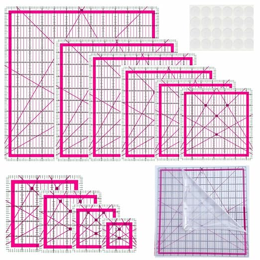 10 Quilting Square(2.5",3.5",4.5",5",6.5",7",8",9",10",12.5") | Quilting Rulers,Square Rulers,Square Quilting Rulers,Quilting Square Ruler