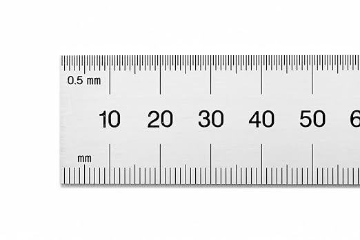 PEC Tools Rigid Metal Ruler, 12"/300mm High-Precision Steel Rule with Satin Chrome Finish, English & Metric Graduation (1/32", 1/64", 0.5mm, 1.0mm), Fully Hardened and Tempered, Made in USA