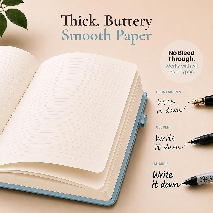 Lined Journal Notebook Hardcover Leather Bound 200 Pages B5 Blue Diary | College Ruled 6.9x9.8" Journaling Notebooks for Men & Women, Writing for Personal, Large Travel Daily Note Book Tree of Life