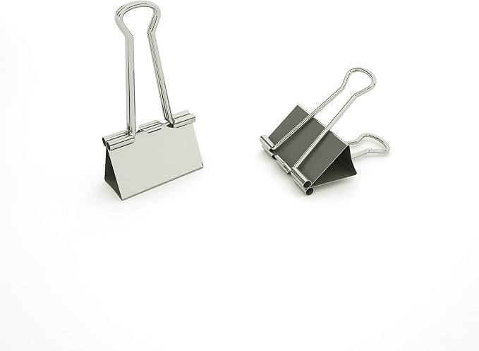Nctinystore Binder Clips Small Metal Clamp - 3/4 in (0.75 inch) (Silver, 20 - Count)