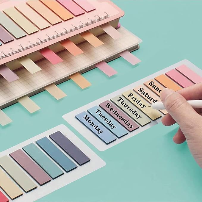 ELII Tabs 800Pcs Sticky Index Tabs Page Markers,Writable and Transparent | Sticky Notes Page Tabs,Book Tabs Label Stickers,Index Tabs for Page Marking ,Classify File,Bible Study,Planning
