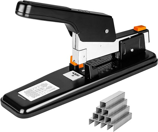 Amazon Basics Heavy-Duty Stapler, 90 Sheets High Capacity, Non-Slip, Large Office Stapler with 1000 Staples, Black