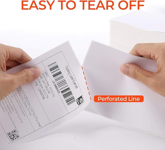 MUNBYN Thermal Direct Shipping Label (Pack of 500 4x6 Per Fanfold Labels) - Commercial Grade | 4x6 Thermal Labels, No BPA and BPS, Print Clear and Sharp, Compatible with Most Thermal Printers
