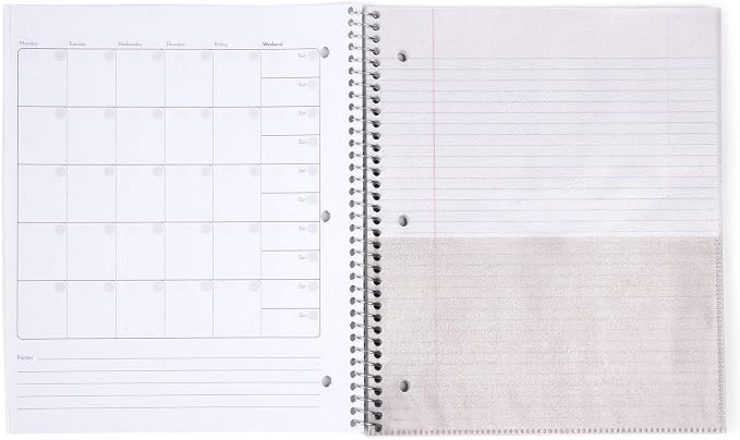 Mintra Office Durable Spiral Notebooks, 1 Subject, (Arctic Ice, Chili Oil, Green Olive, College Ruled 3pk)