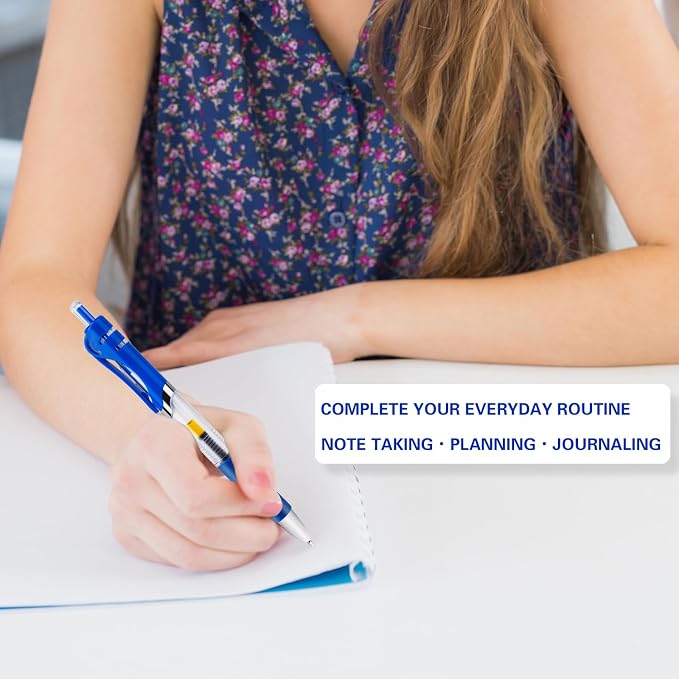 30pcs Blue Gel Ink Pens for Writing, 0.5 mm Pens Fine Point Smooth Writing Pens for Journaling, Bulk Retractable Rollerball Pens for School Office.