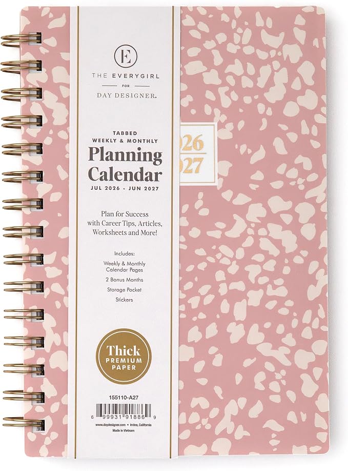 Blue Sky 2026-2027 Weekly & Monthly Academic Planner, 5"x8", Bengala | July 2026 - June 2027, Flexible Cover, Wirebound, Laminated Tabs, Storage Pocket, Stickers, Academic Year, The Everygirl