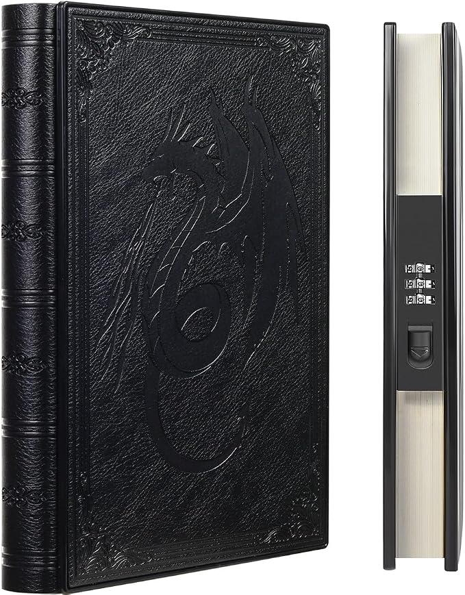 Luxurious Diary with Built-in Password Lock, 180° Lay Flat Design, Lock Journal for Men & Women, Personal Planner Organizer, A5 220 Pages 120gsm Paper, 5.9 x 8.5 inches Black