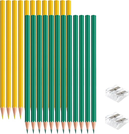 24 PCS Yellow Green Colored Pencils, Pre-sharpened Professional Wooden Art Pencils Set for Artists Painting | Premium Drawing Sketching Supplies (Yellow Green)