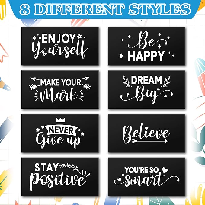 Dunzoom 100 Pcs Back to School Inspirational Pencil Erasers Bulk for Kids Fun Motivational Eraser School Office Supplies for Students Classroom Office Teacher Artists(Classic)