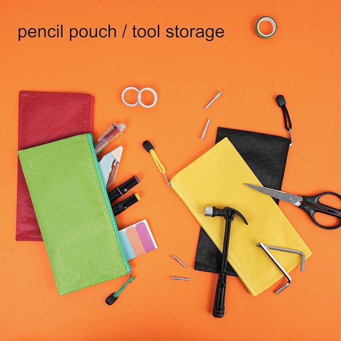 EOOUT 48pcs Zipper Pouch, Bill Size Storage, Small Organizing, Waterproof Bags for Office Supplies, Travel Accessories in 12 Colors