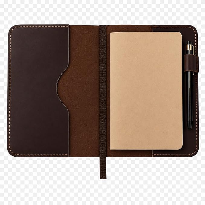 Full Grain Leather A5 Journal Cover for 5.75 x 8.25 in Hardcover Notebook, Refillable Leather Notebook Cover with Pen Loop, Compatible with Leuchtturm1917, Moleskine & A5 Planners, Handmade (Dark Brown)
