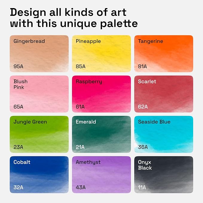 ARTISTRO 12 Watercolor Markers with Flexible Paint Brush Pens for Pros & Beginners - Consistent, Smooth, Bright, Washable, Non-Toxic, Ideal for Coloring, Calligraphy, & Manga