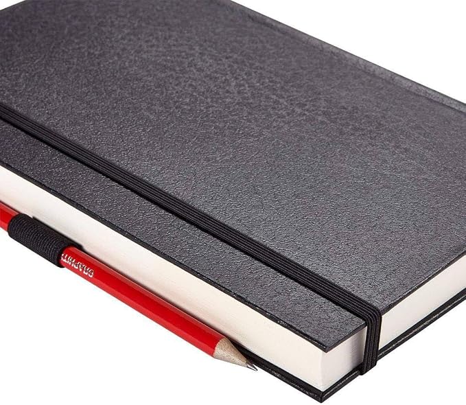 KINGART Hardcover Sketchbook Journal Set – 5.5 x 8.5 Inch, 2-Pack – 80 Sheets Each (70 lb / 110 GSM), Perfect Bound Heavyweight Black Notebooks