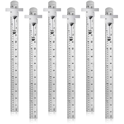 6 Pieces 6 Inch 15 cm Pocket Ruler Flexible Precision Stainless Steel Ruler with Detachable Clips Stainless Steel Pocket Clip Scale Gauge Metric British System