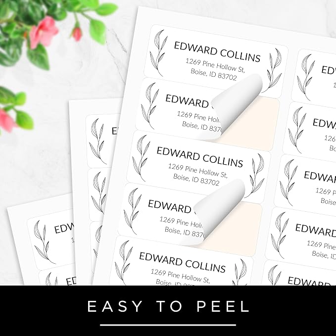Personalized Return Address Labels, Custom Address and Name Mailing Labels for Envelopes & Branding- Ornate 1x2.6 Inches Flat Sheet of 60-1200 Made in USA by My Sign Center