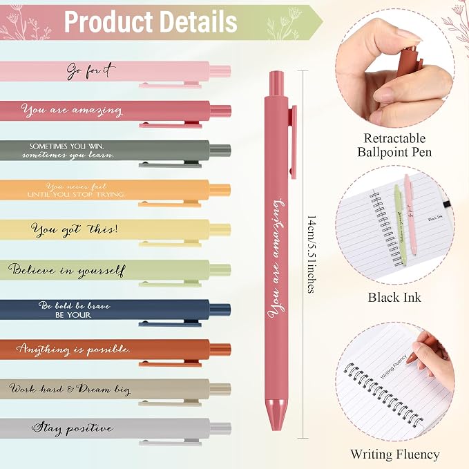 Tenceur 20 Set Mini Inspirational Notebook Back to School Motivational Pen Bulk Teacher Gift Small Pocket Journals Notepad Employee Appreciation Gift for Coworker Office (Bright Colors)