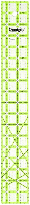 Omnigrip RN2518 Non-Slip Quilter's Ruler, 2-1/2 x 18-Inch | Cuts 2-1/2" x 18" Fabric, By Omnigrid, Sewing and Quilting Supplies