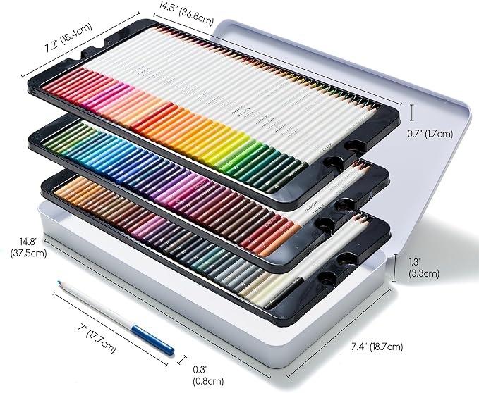 MEEDEN Artist Colored Pencil Set:120 Count Vibrant Colors Drawing Pencils with Professional Oil Based Soft Core for Arts & Crafts - Smooth Writing, Easy Blending Shading & Layering