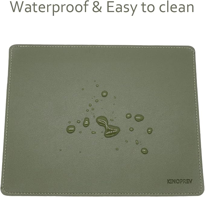 Leather Mouse Pad - Wood Mouse Pads with Stitched Edge,PU Non-Slip Mouse Mat,Double Side Mousepad,Waterproof Gaming Mouse Pad for Desk,Laptop,Office & Home,10.2" x 8.3",1 Pack (Army Green)