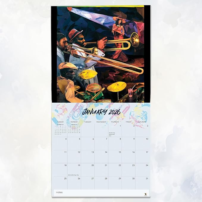 African American Expressions 2026 Wall Calendar – All That Jazz – Monthly Calendar Celebrating Black Culture & History, 12x12 Hanging Calendar, 16 Months – Gift for Music Lovers