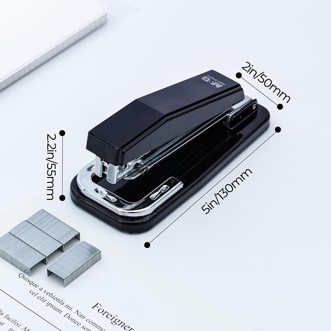 M&G Desktop Stapler Swing-Arm Stapler with 50 Sheet Capacity, 180 Rotation Design, Swivel Stapler with 1000 Staples for Booklet Binding, Durable Staplers for Office School Home (Black)