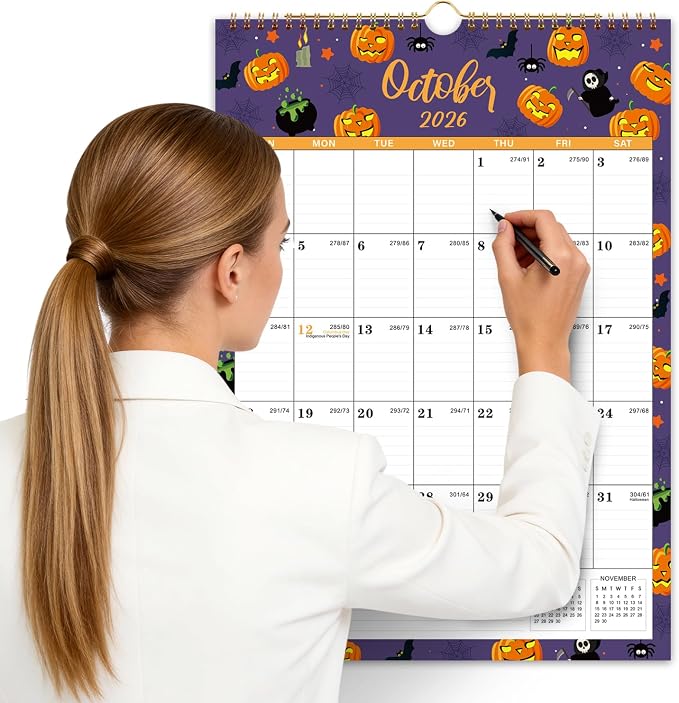 Calendar 2026-2027 - Wall Calendar 2026-2027, Jul 2026 - Dec 2027, 12" x 17", 18 Months Calendar 26-27, Large Writing Blocks for Home, Office & School Planning - 12 Different Themes