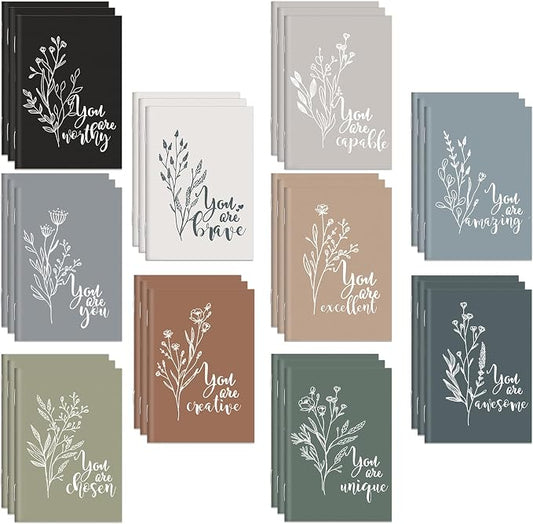 Feifeiya 30 Pcs Motivational Mini Notebooks Bulk Pocket Inspirational Journals Notepads Back to School Gifts Bulk for Teacher Employee Coworker Office Staff Nurse Social Worker(Inspirational)