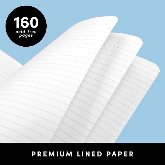 PAPERAGE Softcover Lined Journal Notebook (Dark Green), 160 Pages, Medium College Ruled Notebook, 5.6 inches x 7.9 inches - 100 GSM Thick Premium Paper, Leather Journal for Home, Work & School