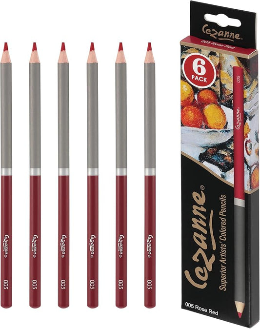 Cezanne Creative Mark Premium Colored Pencils, Rose Red, 10 Packs (60 Count) Highly Pigmented Artist Set, Smooth Sketching Coloring Highlighting Blending, Soft 3.3Mm Wax-Based