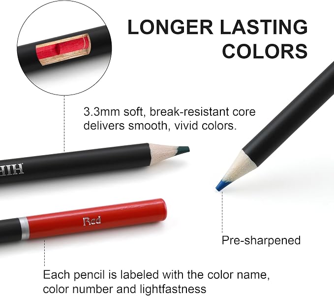 HIFORNY 128 PCS Colored Pencils Set for Adults – 120 Soft Core Coloring Pencils with Sketchbook, Coloring Book, Blender, Burnisher, Eraser, Sharpener & Color Chart – in Durable Zipper Case