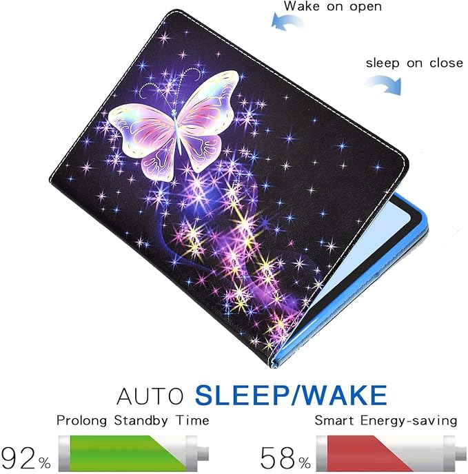 DTangLsm for Amazon Kindle Fire HD 10 Case & Fire HD 10 Plus Case,Butterfly | (13th/11th Generation 2023/2021 Release) 10.1" Slim Folding Stand Folio Cover for Fire HD 10 11th/13th Case, Auto Wake/Sleep