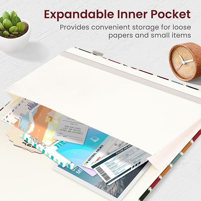 Dotted Journal Notebook for Women & Men, Hardcover Leather Journal for Writing, A5 Dotted Journaling Notebook for Work & Sketching, Perfect for Office School Home Supplies, 160 Pages, Retro Argyle