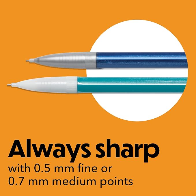 BIC Mechanical Pencils #2 XtraSmooth, 20 .7mm & 20 .5mm, Pack of 40 | Assorted Colored Barrels, Bulk School Supplies for Teachers and Classrooms, 40-Count Pack