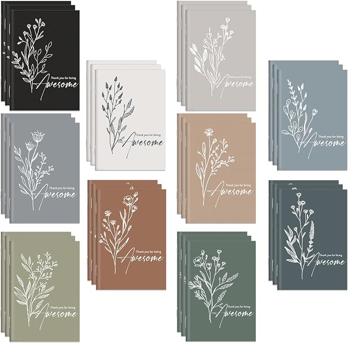 Feifeiya 30 Pcs Motivational Mini Notebooks Bulk Pocket Inspirational Journals Notepads Back to School Gifts Bulk for Teacher Employee Coworker Office Staff Nurse Social Worker(Awesome)