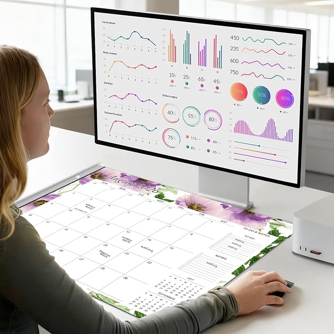 Desk Calendar 2026-2027 - Large 22x17 Monthly Calendar, 18 Month Desk Top Calendars (Jan 2026–Jun 2027) Teacher & Office Desk Calendars Organizer (white, 22 * 17)