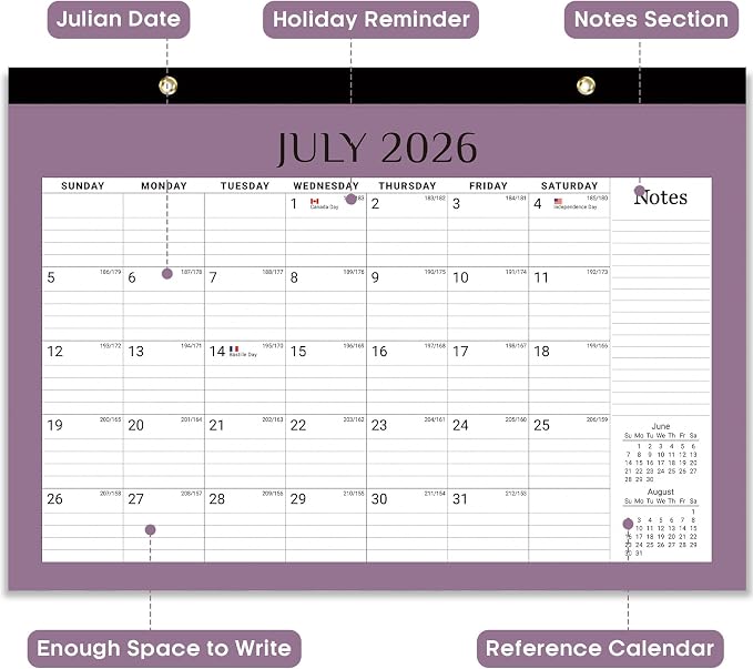 3 Pack of Desk Calendar 2026-2027, 18-Month Calendar Runs from July 2026 to December 2027, Large 17" x 12" Monthly Desktop & Wall Calendar for Home & Office - Boho