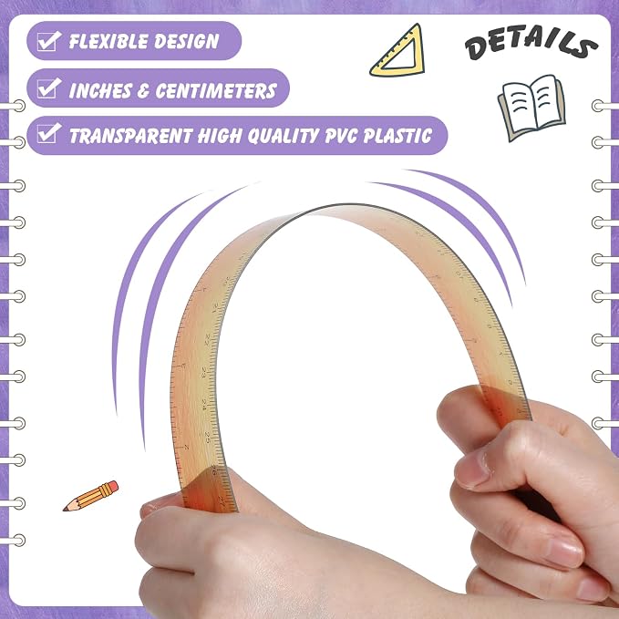 120 Pcs Clear Plastic Ruler Bulk 12'' Colorful Ruler for Classroom with Inch Centimeter for Teacher Student Back School Office Supplies Tool Operation Measuring Drawing(Oil Painting Colors)