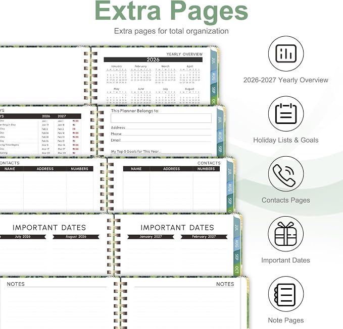 Planner 2026-2027, Weekly and Monthly Academic Planner, July 2026 - June 2027, Hardcover Calendar Agenda Book for School Year Planning, School Supplies for Teacher and Student, Letter Size(8.5'' x 11'')