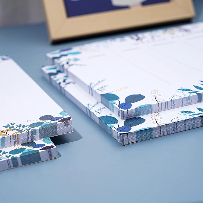 2 Pack Weekly Planner Notepad Tear Off Set of 2 Weekly Calendar Pad 52 Undated To Do List Notepad Desk Planning Pads Productivity Tracker for Work School Home Goals Notes Schedule Ideas, Blue