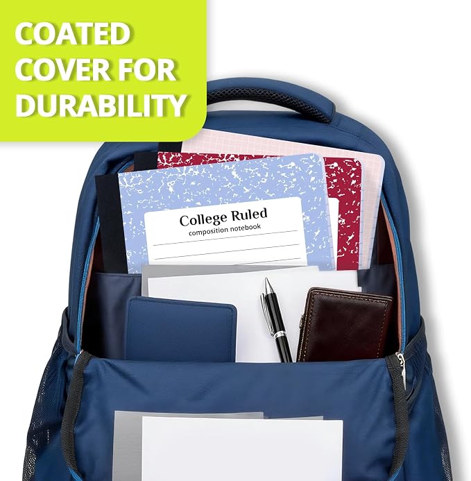 ONAVIA Composition Notebook College Ruled 6 Pack, 200 Pages, Cornflower | 100 ct, 9.75 x 7.5 in, Durable Comp Book, School Notebooks, Students, Note Taking, Writing, Teachers